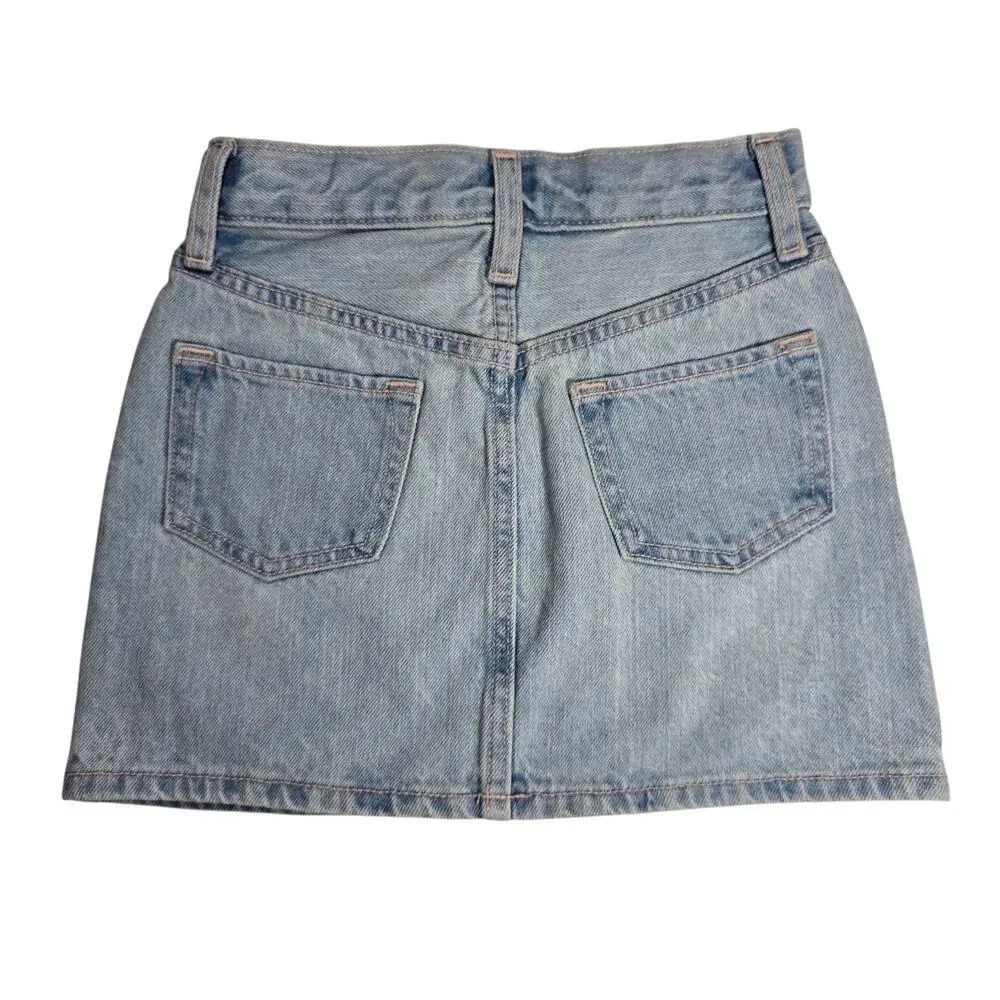 NWT Old Navy Girls’ Jean Skirt Small (6-7) High Rise Denim Elastic Waist NEW
